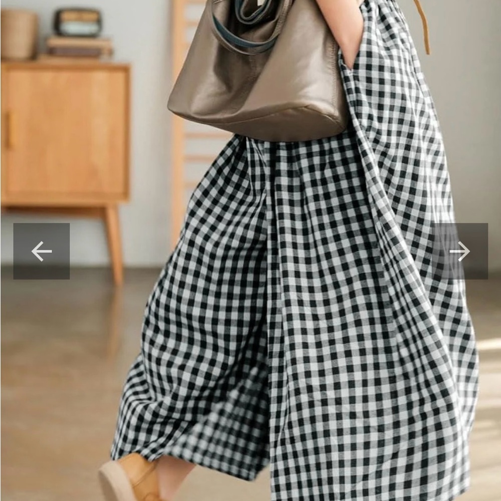 Black and White Gingham Maxi Dress